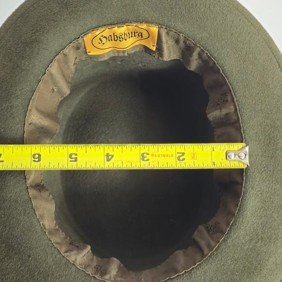 Habsburg traditional german austrian wool felt had green duck feather - Picture 11 of 13